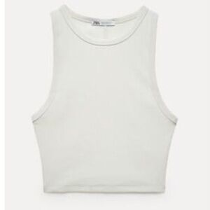 Zara ribbed halter crop top